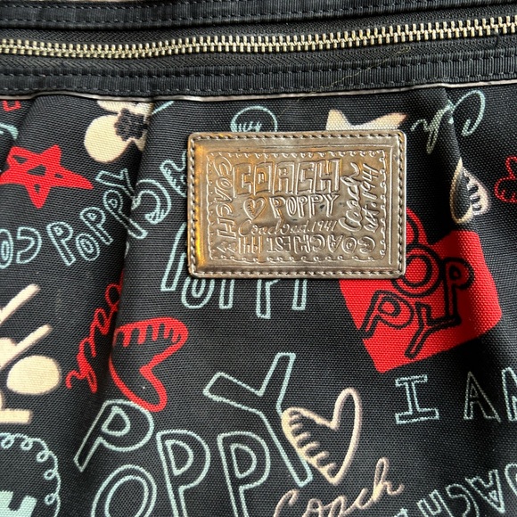 Coach Poppy graffiti tote Purse y2k - Picture 3 of 11